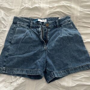 Old Navy Dark Blue Denim Pleated Women’s Shorts